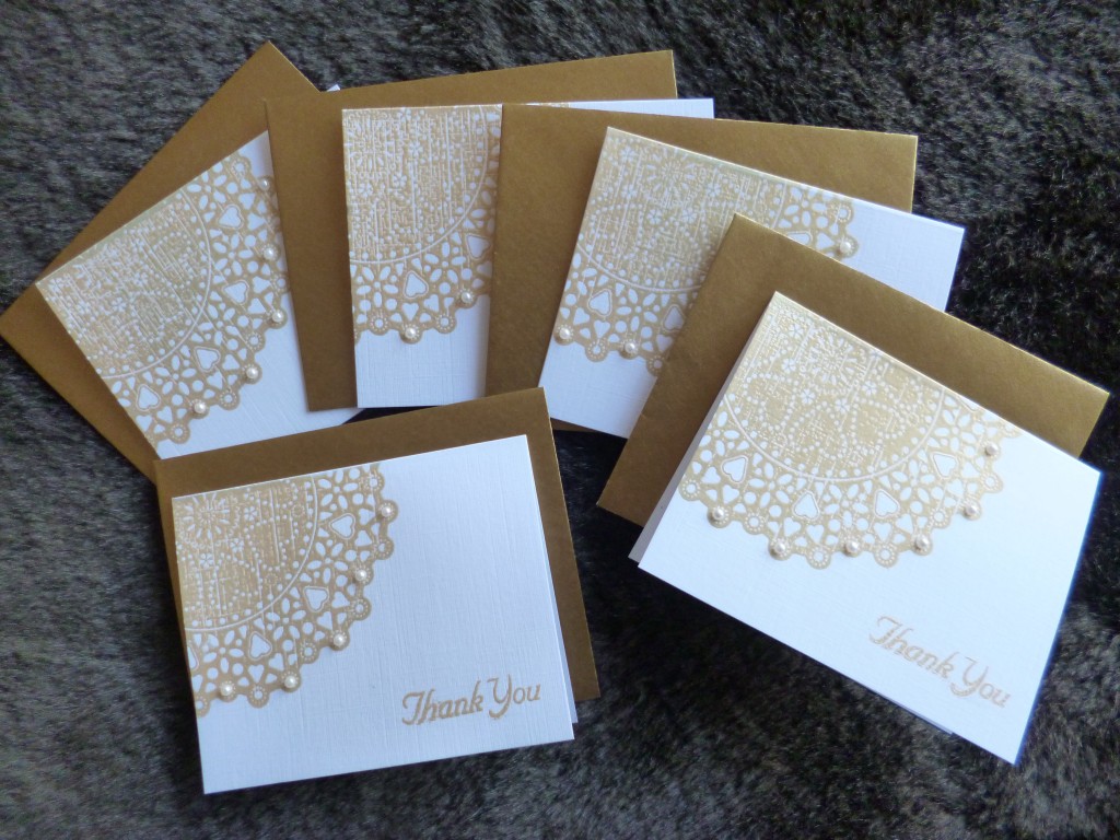 Gold envelopes Thank You cards