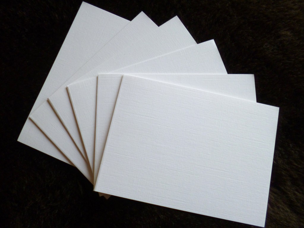 card blanks white linen