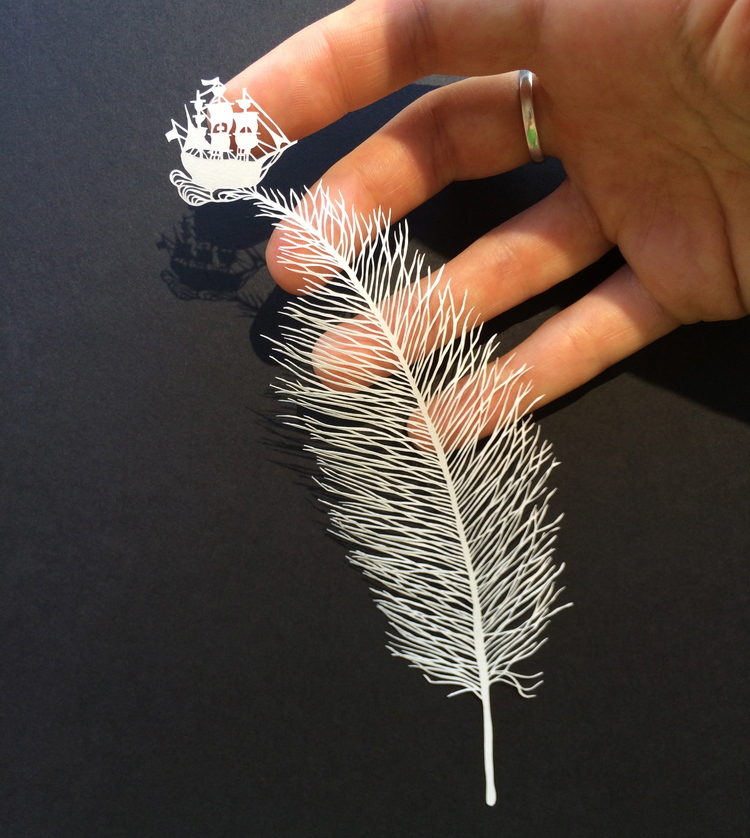 feather paper cutting