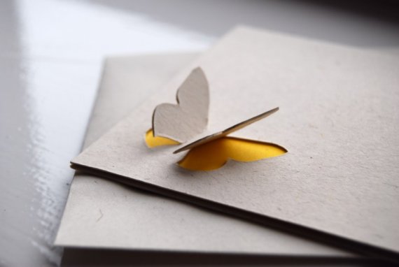 Handmade 3d card with butterfly