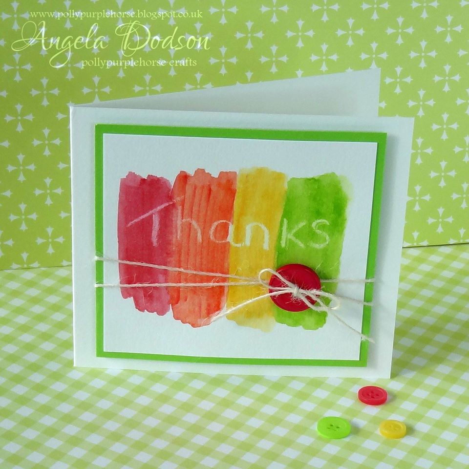 handmade thank you card idea for a child to make with button and twine