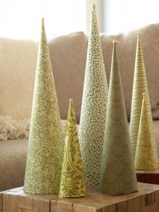 Conical christmas tree decorations