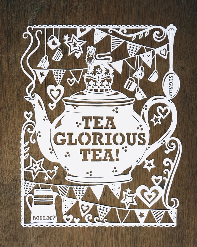 Tea paper cut art